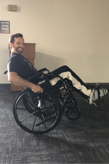 jordan in wheelchair