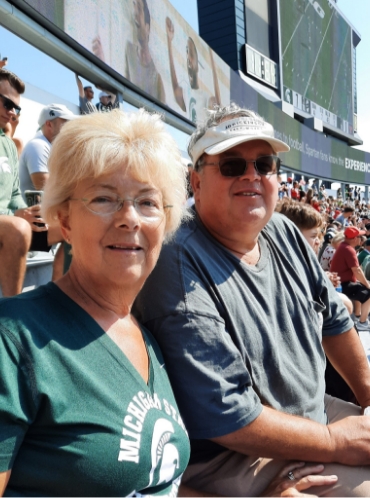 Tom and Tammy Dickinson at Spartan Stadium